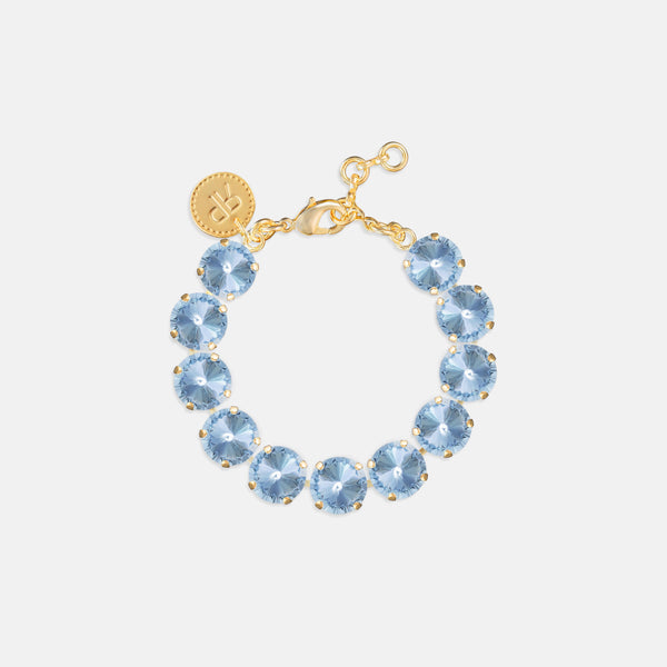 Light Sapphire Rivoli Bracelet- Gold