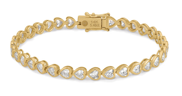 Heart-Shaped Lab-Grown Diamond Tennis Bracelet