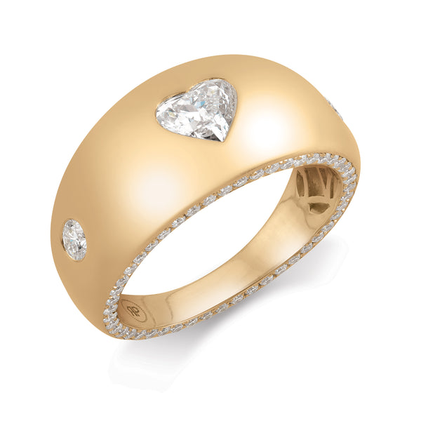 Heart-Shaped Lab-Grown Diamond Dome Ring