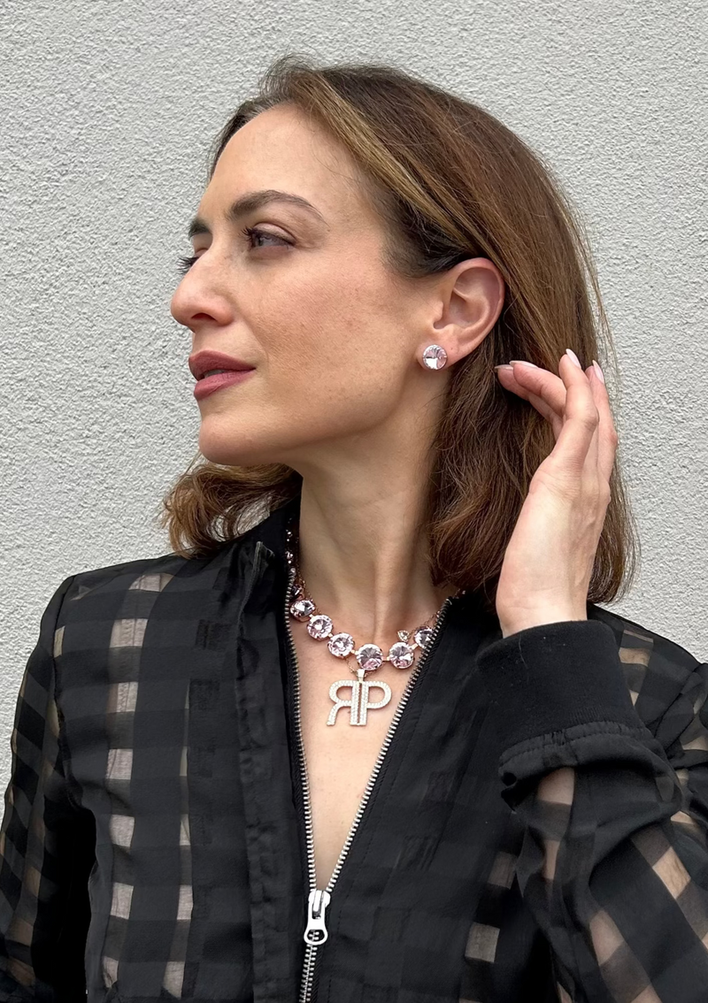 Light Rose Rivoli Necklace- Rose Gold