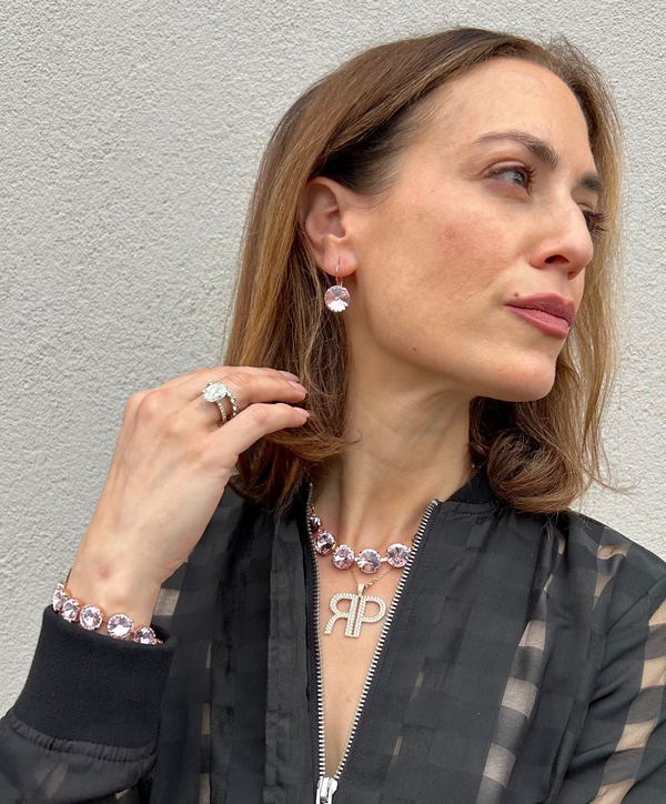 Light Rose Rivoli Drops- Rose Gold