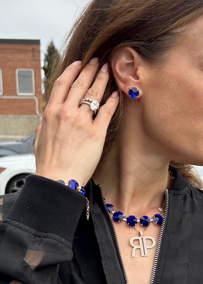 Capri Blue Rivoli Studs
