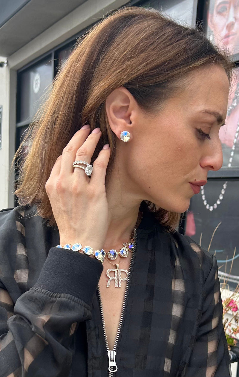 Moonlight Rivoli Studs