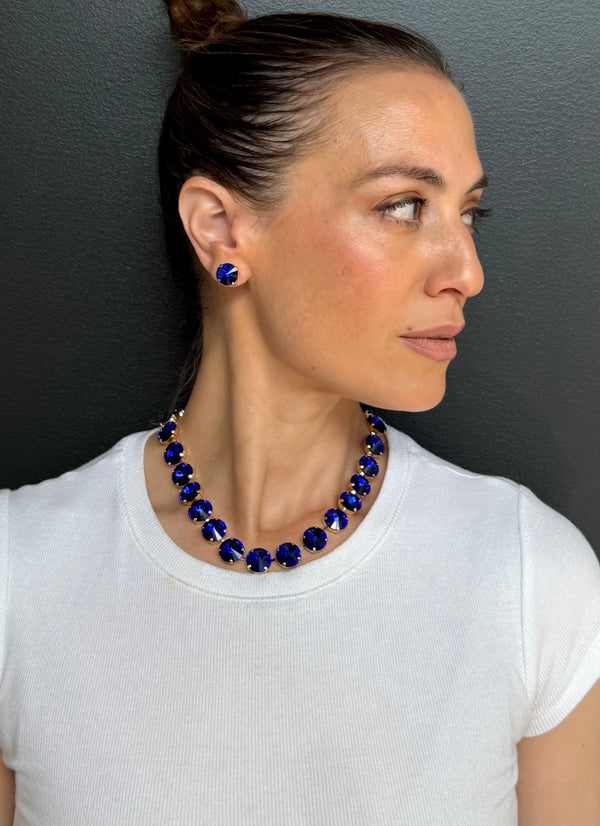 Capri Blue Rivoli Studs