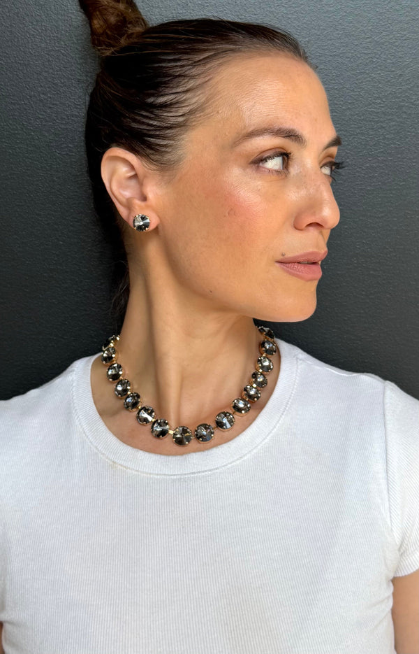 Black Diamond Rivoli Studs- Gold