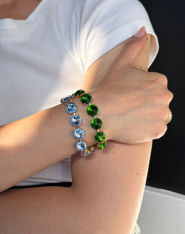 Light Sapphire Rivoli Bracelet- Gold