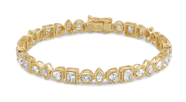 Multi-Shaped Lab-Grown Diamond Tennis Bracelet