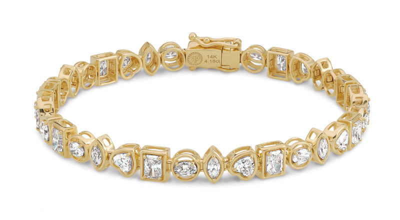 Multi-Shaped Lab-Grown Diamond Tennis Bracelet