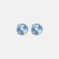 Light Sapphire Rivoli Studs- Gold