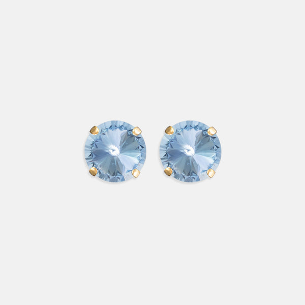 Light Sapphire Rivoli Studs- Gold