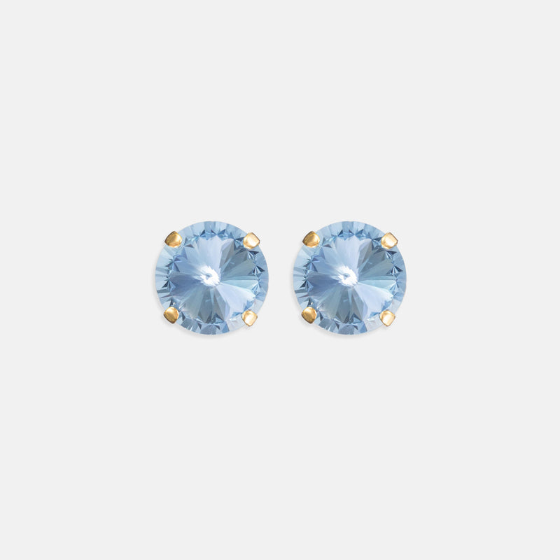 Light Sapphire Rivoli Studs- Gold