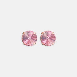 Light Rose Rivoli Studs- Rose Gold