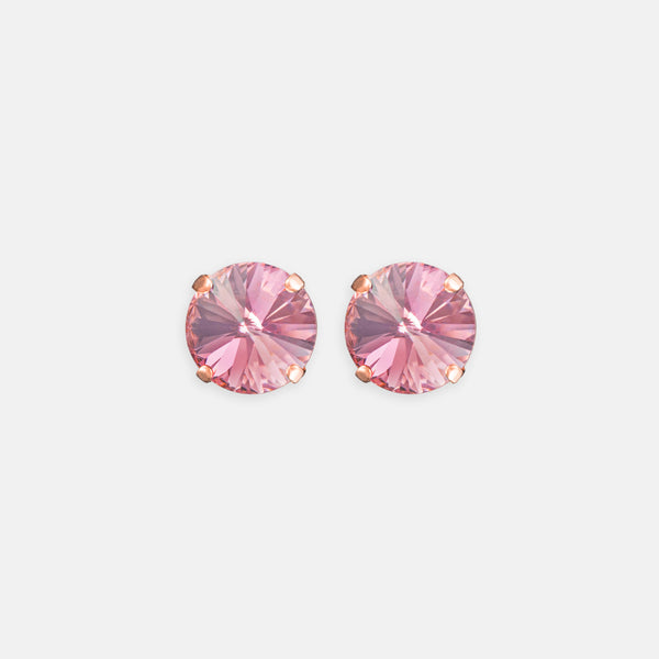Light Rose Rivoli Studs- Rose Gold
