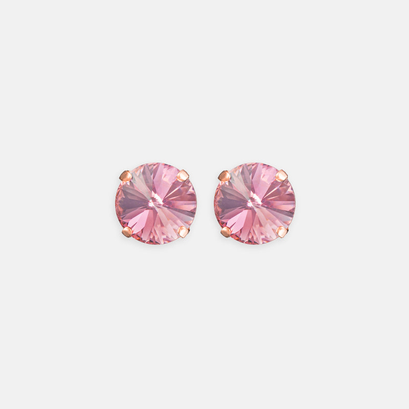 Light Rose Rivoli Studs- Rose Gold