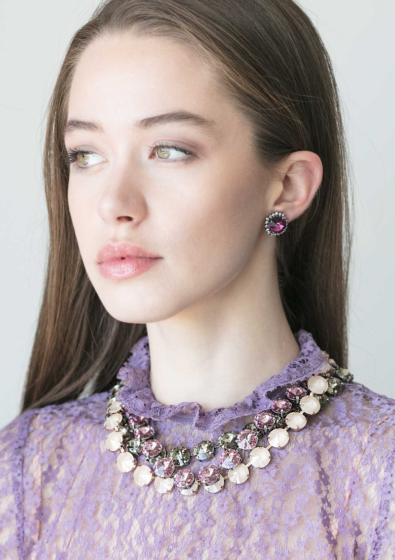 Amethyst Rivoli Crystal Necklace Purple rebekah price jewelry