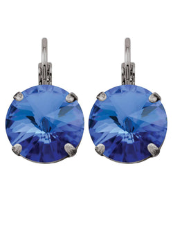 Sapphire Rivoli Drop Earrings Blue Swarovski Crystals Rebekah Price Designs Fine Jewelry