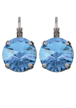 Light Sapphire Rivoli Drop Earrings Antique Silver Swarovski Crystals Rebekah Price Designs Find Jewelry