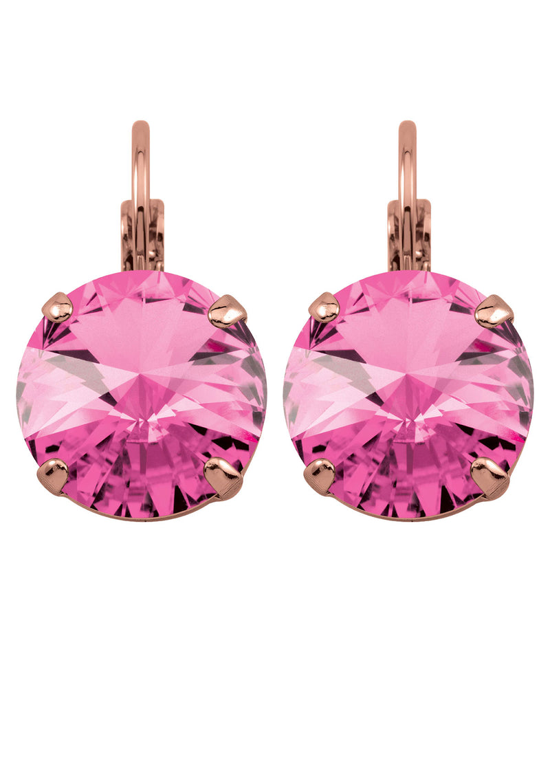 Rose Rivoli Drops Gold Pink Earrings Swarovski Crystals Rebekah Price Jewelry
