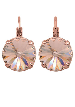 Vintage Rose Rivoli Drop Earrings Swarovski Crystals Rebekah Price Designs Fine Jewelry
