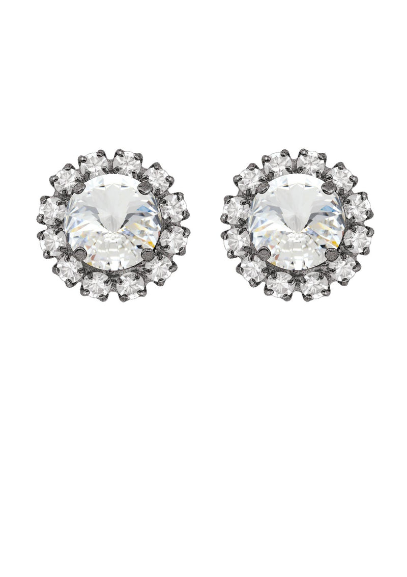 Crystal Rivoli Mini Studs with Strass antique silver Swarovski crystals rebekah price jewelry