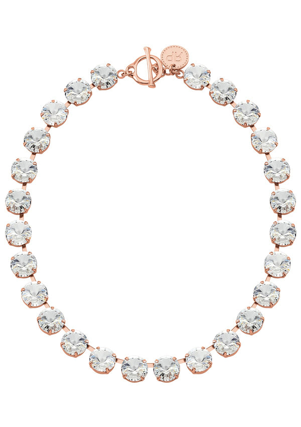 Crystal Rivoli Necklace in rose gold crystals rebekah price jewelry